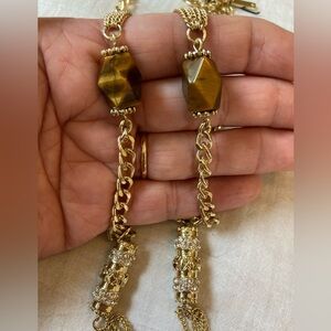 White House Black Market‎ Tigers Eye and Crystals Necklace New